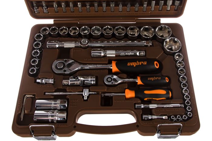 Набор инструментов в кейсе Ombra OMT94S, 94 предмета, с трещоткой, 1/4", 1/2"