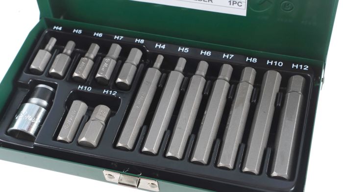 Набор бит для шуруповерта Hans 06615, 1/2", HEX, 15 предметов