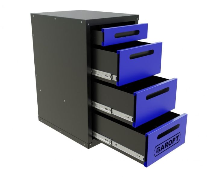 Тумба инструментальная для верстака Garopt GTY4.BLUE, 4 ящика