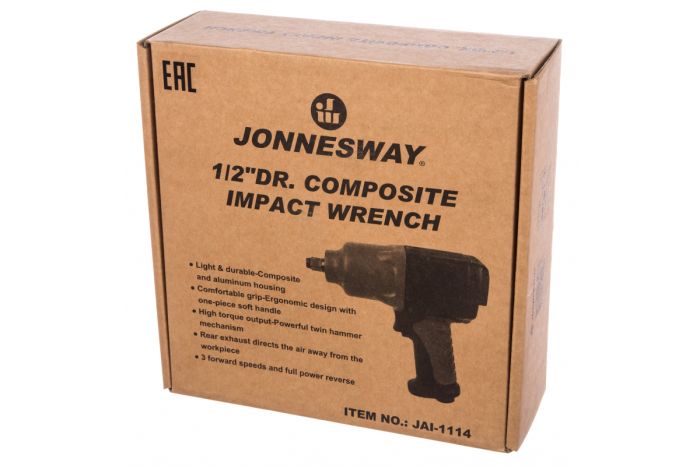Пневмогайковерт ударный Jonnesway JAI-1114, 1/2", композитный, легковой, 1356 Нм