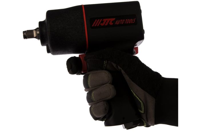 Пневмогайковерт ударный JTC 5335, 1/2", усиленный, легковой, 1100 Нм