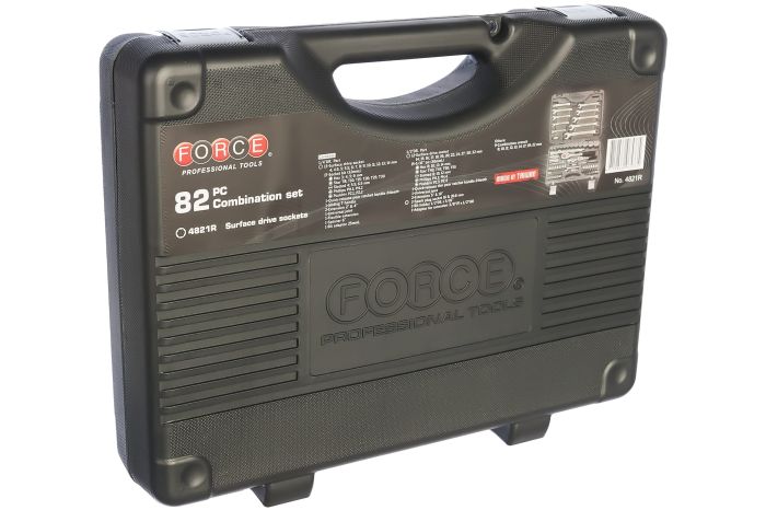 Набор инструментов в кейсе Force 4821R, 82 предмета, с трещоткой, 1/4", 1/2"