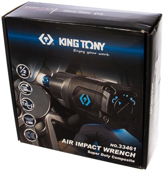 Пневмогайковерт ударный KING TONY 33461-100, 1/2", легковой, 1356 Нм