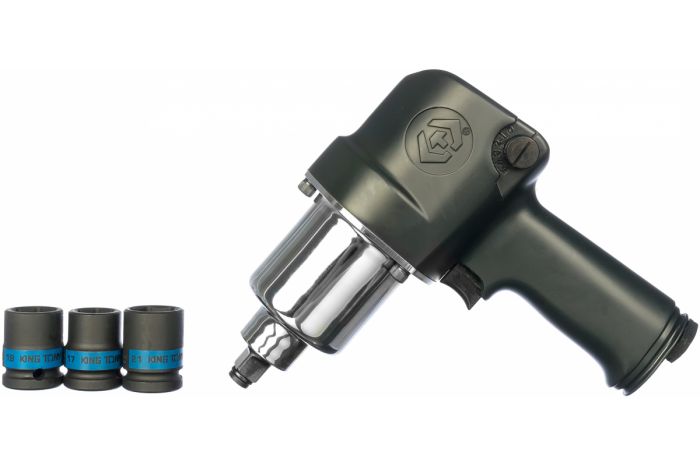 Пневмогайковерт ударный KING TONY P33411-050B, 1/2", легковой, 881 Нм