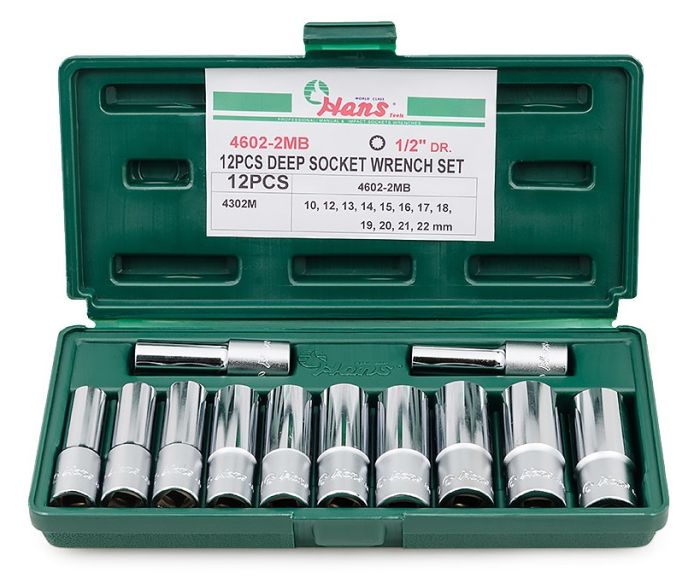 Набор торцевых головок Spline Hans 4602-2MB, 1/2", 10-22мм, 12 предметов