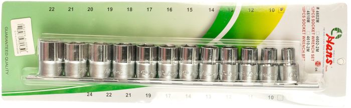Набор торцевых головок Hex Hans 4602M, 1/2", 10-22мм, 12 предметов