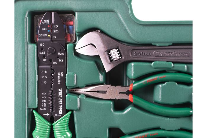 Набор инструментов в кейсе Hans TK-158E, 158 предметов, 1/2", 1/4", с трещоткой