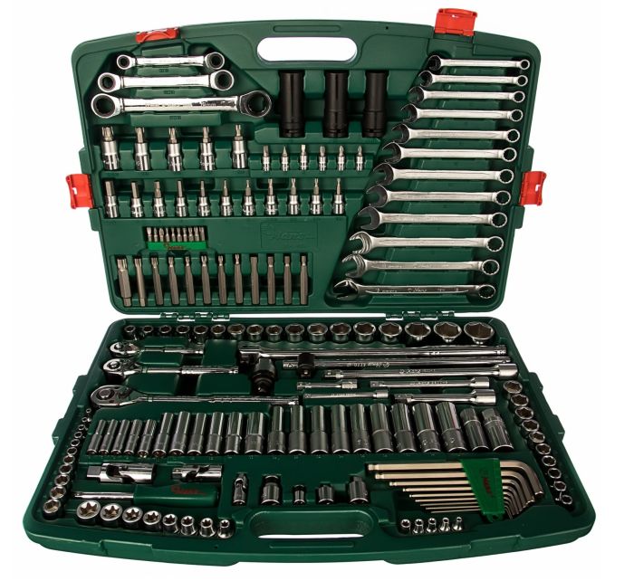 Набор инструментов в кейсе Hans TK-163, 163 предметов, 1/2", 1/4" 3/8", с трещоткой