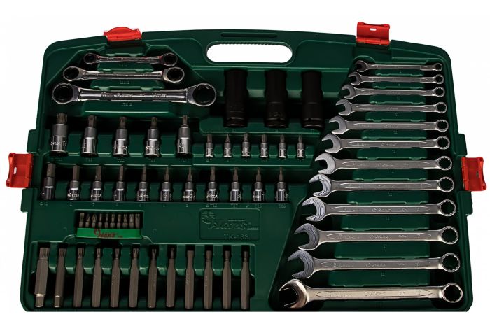 Набор инструментов в кейсе Hans TK-163, 163 предметов, 1/2", 1/4" 3/8", с трещоткой