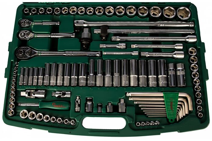Набор инструментов в кейсе Hans TK-163, 163 предметов, 1/2", 1/4" 3/8", с трещоткой