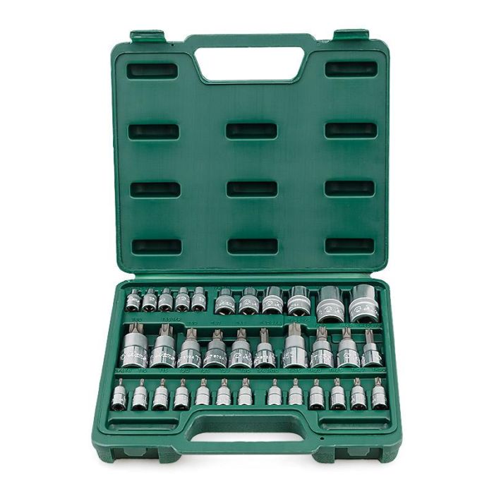 Набор торцевых головок E-Star, Star Hans 9634T, 1/2", 1/4", 3/8", 4-20мм, 34 предмета