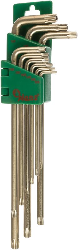 Ключи шестигранные Г-образные длинные TORX набор Hans 16752-29TH, 10-50мм, 9 шт.