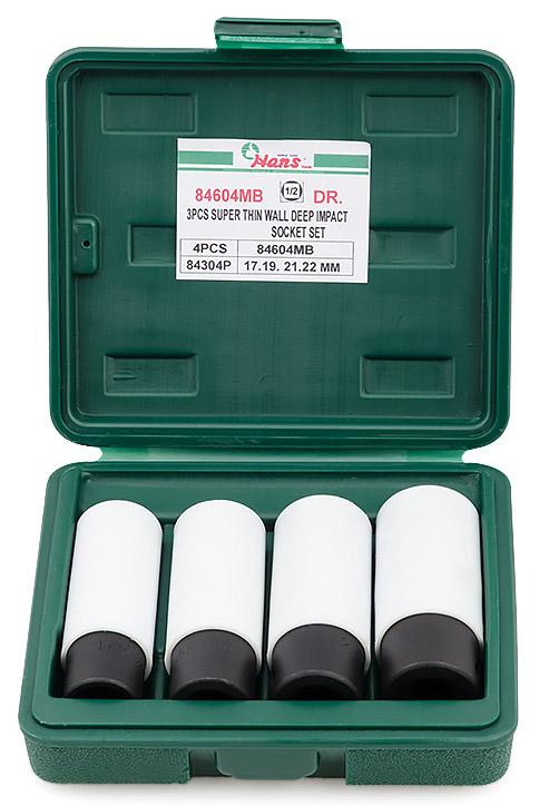 Набор ударных головок длинных Hans 84604MB, 1/2", 17-22мм, 4 предмета