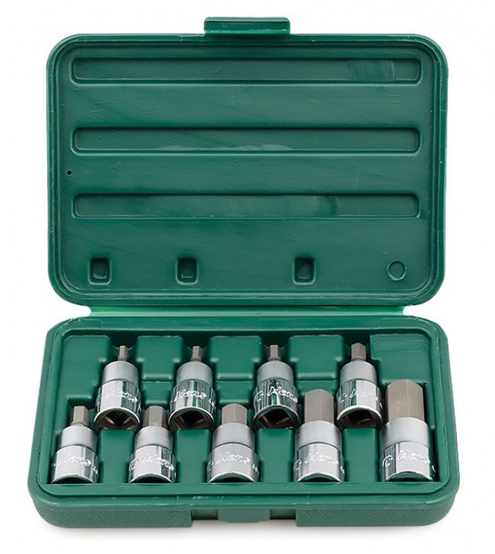 Набор торцевых головок HEX Hans 46026-9, 1/2", 5-17мм, 9 предметов