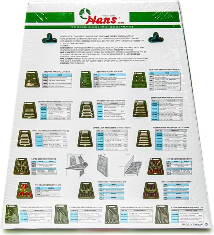 Набор отверток шлицевых Hans 06400-9M, SL/PH/PZ, 9 предметов