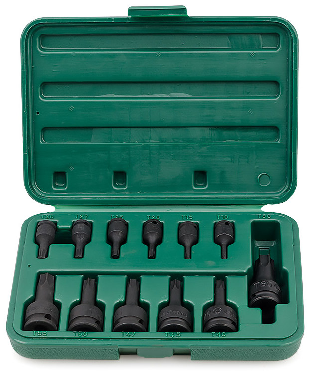 Комплект ударных бит Hans 896014-12, 1/4", TORX T10-T60, 12шт.