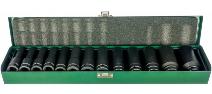 Набор ударных головок длинных Hans 84613M, 1/2", 17-30мм, 13 предметов