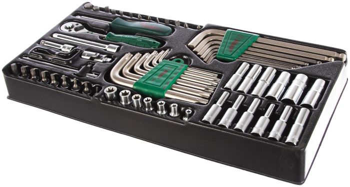 Трещотка с головками и аксессуарами Hans TT-43, 1/4", 62 предмета