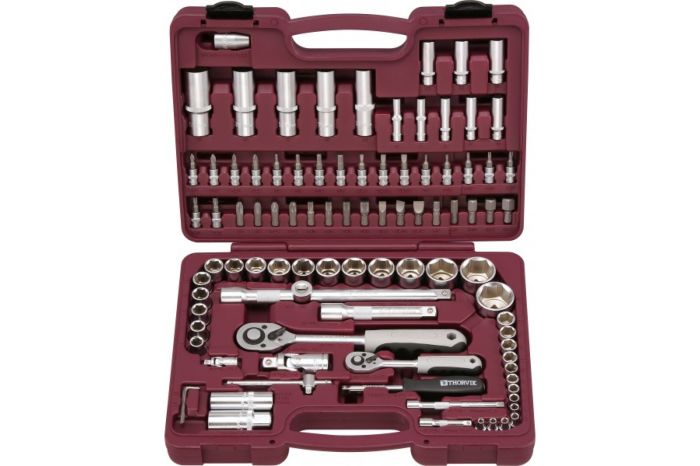 Набор инструментов в кейсе Thorvik UTS0094, 94 предмета, с трещоткой, 1/2", 1/4"