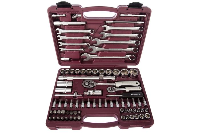 Набор инструментов в кейсе Thorvik UTS0082, 82 предмета, с трещоткой, 1/2", 1/4"