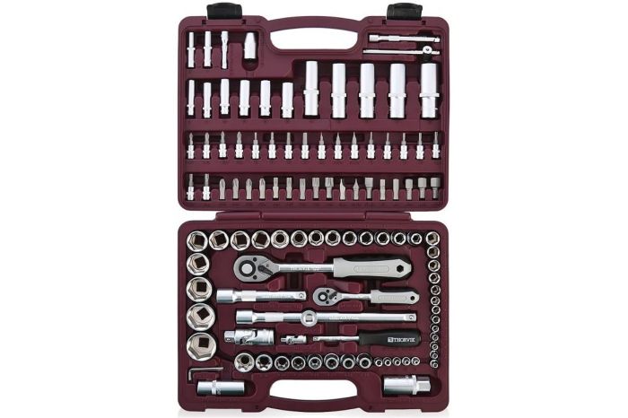 Набор инструментов в кейсе Thorvik UTS0108, 108 предметов, с трещоткой, 1/2", 1/4"