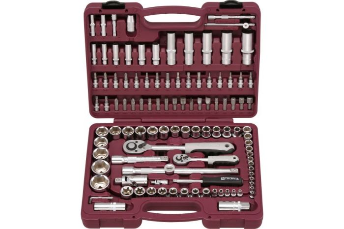 Набор инструментов в кейсе Thorvik UTS0108, 108 предметов, с трещоткой, 1/2", 1/4"