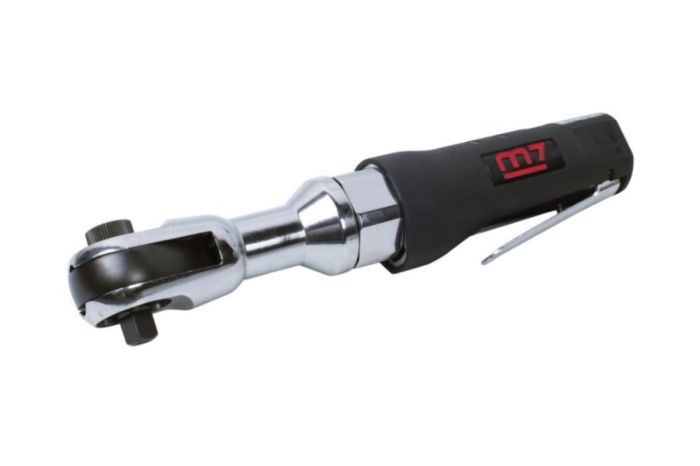 Пневмотрещотка угловая Mighty Seven NE-332T, 3/8", с кнопкой, 81 Нм