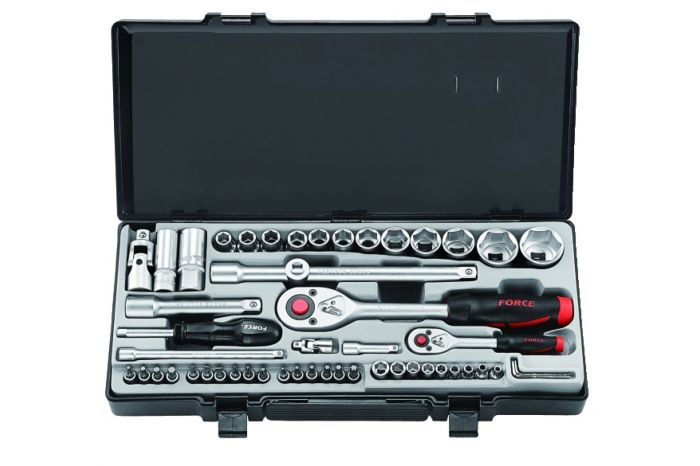 Набор инструментов в кейсе Force 4541-7, 53 предмета, с трещоткой, 1/2", 1/4"