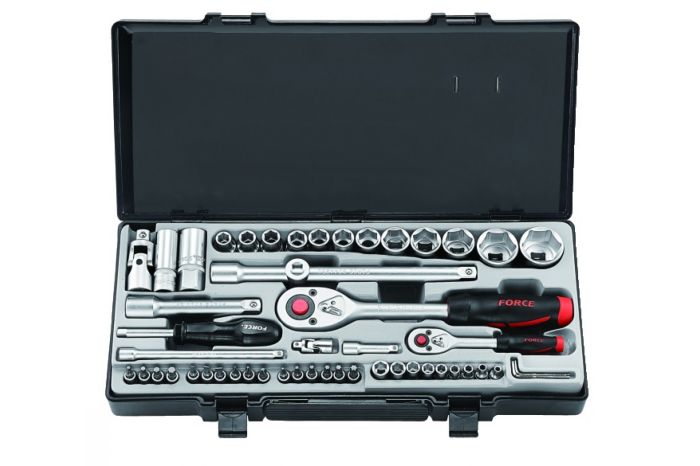 Набор инструментов в кейсе Force 4541-5, 53 предмета, с трещоткой, 1/2", 1/4"
