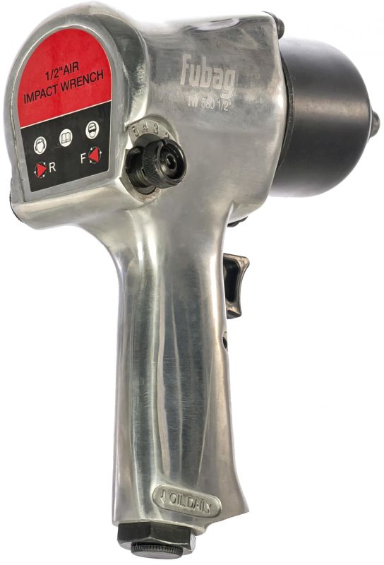 Пневмогайковерт ударный FUBAG IW580, 1/2", с набором головок, легковой, 576 Нм