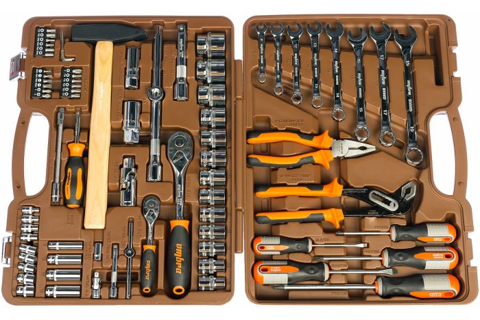 Набор инструментов в кейсе Ombra OMT77S12, 77 предметов, с трещоткой, 1/4", 1/2"