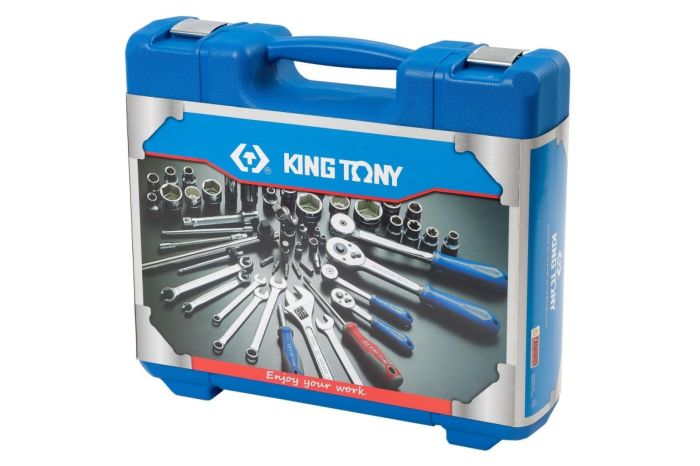 Набор инструментов в кейсе King Tony 7587MR01, универсальный, 87 предметов, с трещоткой, 1/2", 1/4"