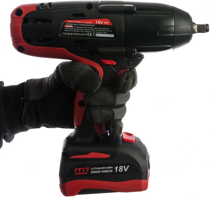 Гайковерт аккумуляторный ударный MIGHTY SEVEN DW-18502, 1/2", 1220 Нм