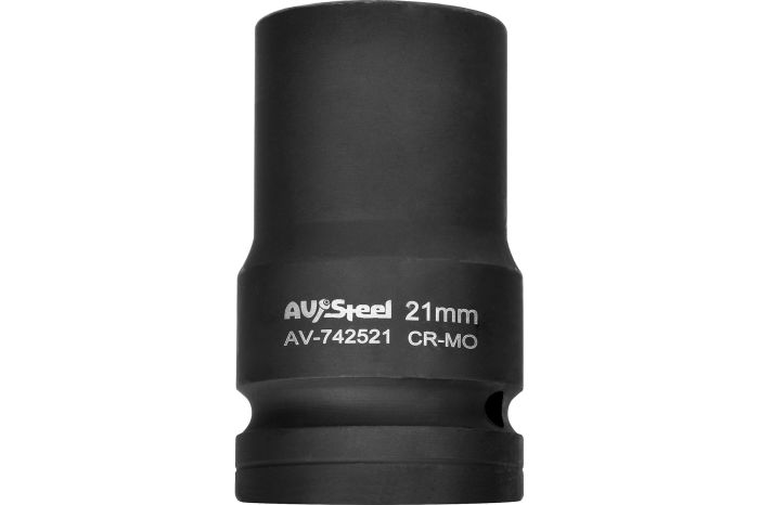 Головка ударная четырехгранная-футорка AV Steel AV-742521, 1", 21мм