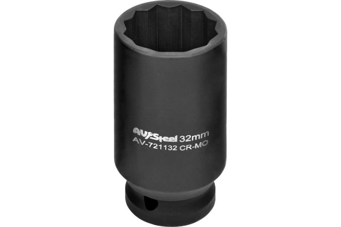 Головка ударная удлиненная AV Steel AV-721132, 12-гр., 1/2", 32мм