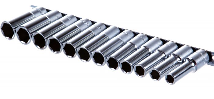 Набор торцевых головок длинных Hex Hans 4602MD, 1/2", 10-22мм, 12 предметов