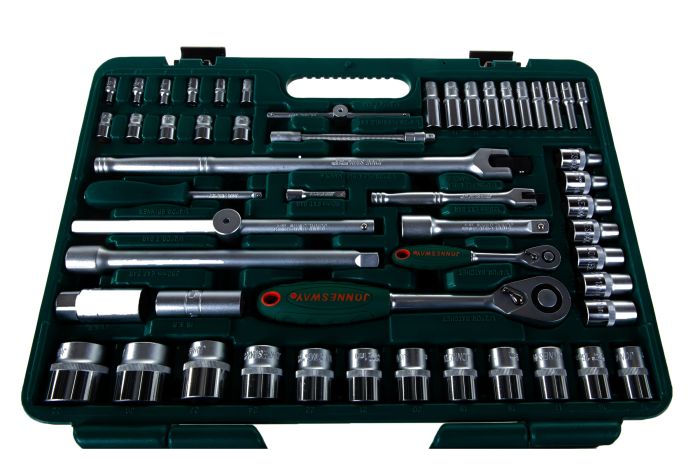 Набор инструментов в кейсе Jonnesway S04H52483S, 83 предмета, с трещоткой, 1/4", 1/2"