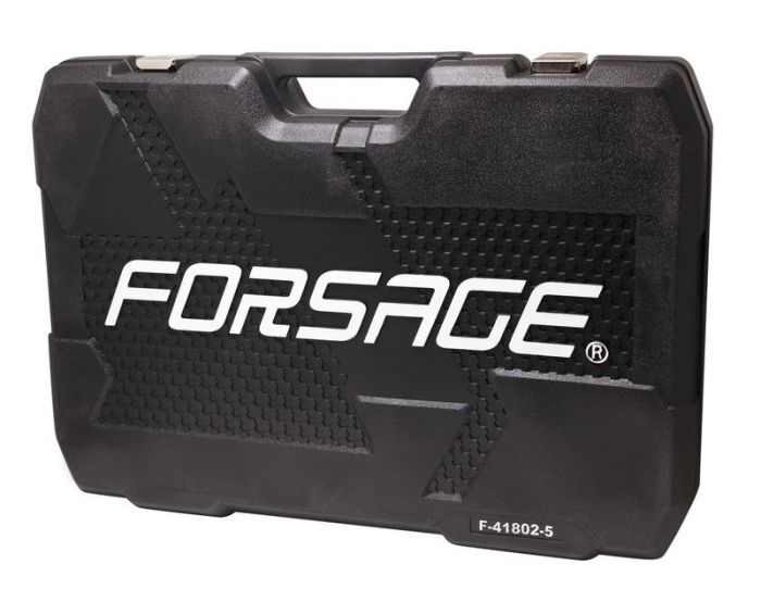 Набор инструментов в кейсе Forsage F-41802-5(New), 180 предметов, с трещоткой, 1/2", 1/4", 3/8"