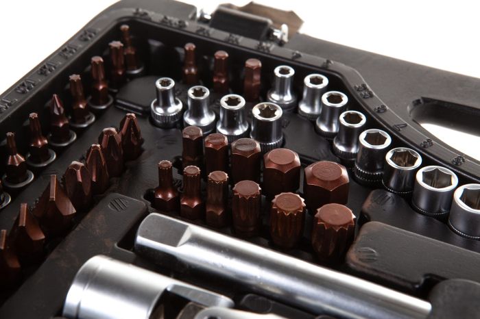 Набор инструментов в кейсе Rock Force RF-41082-5-PREMIUM, 108 предметов, с трещоткой, 1/4", 1/2"