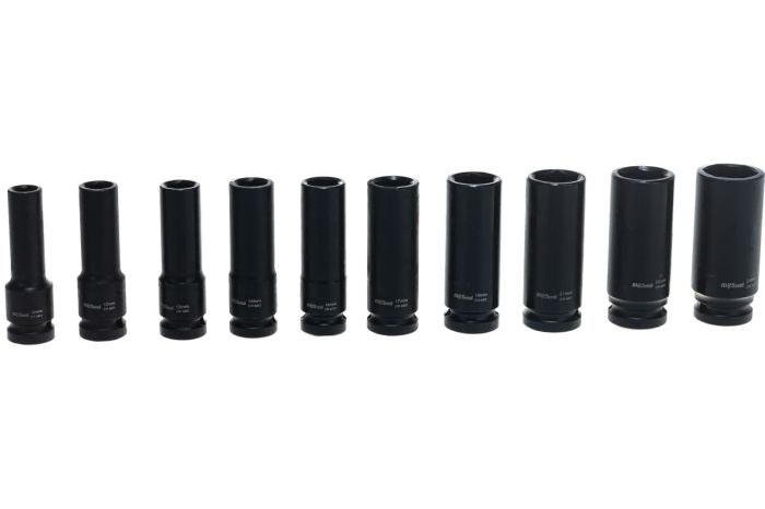 Набор ударных удлиненных головок AV Steel AV-721410, 10-24 мм, 1/2", 10 шт.