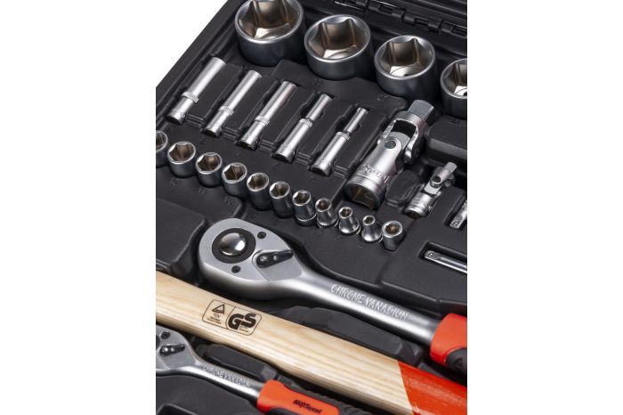 Набор инструментов в кейсе AV Steel AV-011072, 72 предмета, с трещоткой, 1/4", 1/2"
