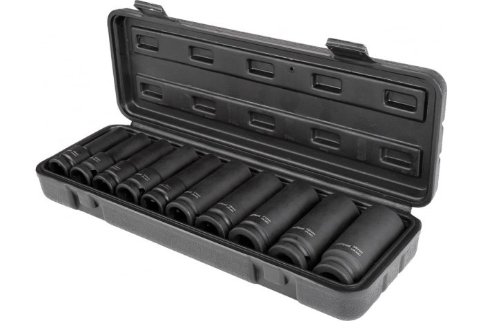 Набор ударных удлиненных головок AV Steel AV-721410, 10-24 мм, 1/2", 10 шт.