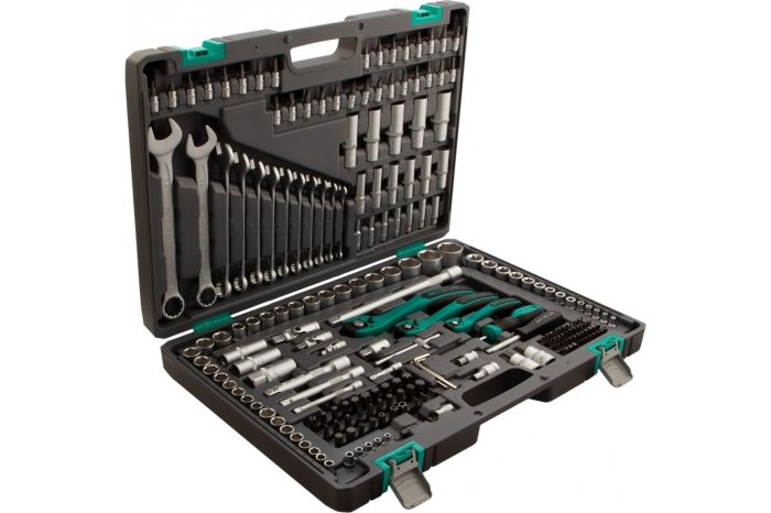 Набор инструментов в кейсе Stels 14115, 216 предметов, с трещоткой, 1/4", 3/8", 1/2"