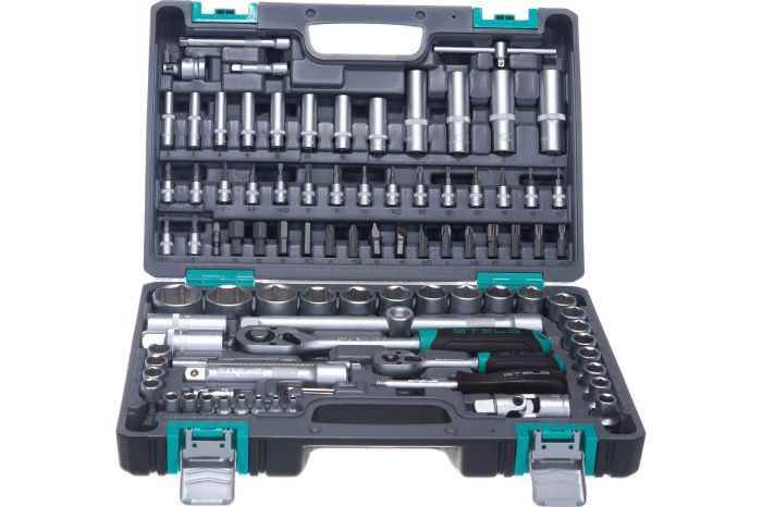 Набор инструментов в кейсе Stels 14106, 94 предмета, с трещоткой, 1/4", 1/2"