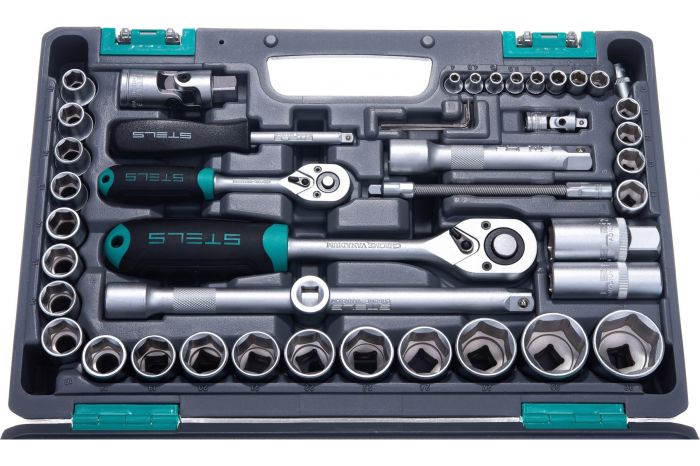 Набор инструментов в кейсе Stels 14106, 94 предмета, с трещоткой, 1/4", 1/2"