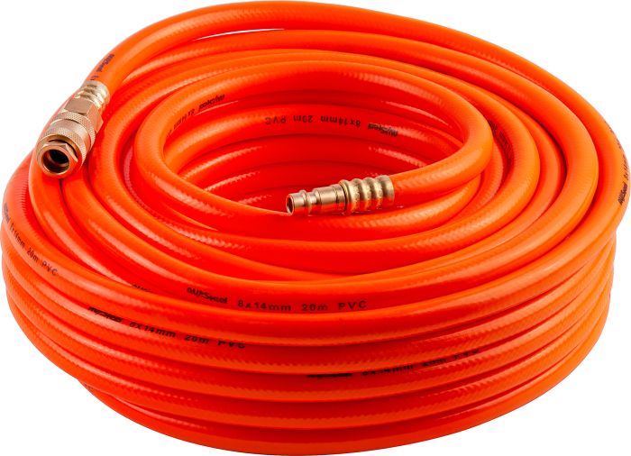 Шланг пневматический PVC с фитингами AV Steel AV-700220, 8x14 мм, бухта 20м
