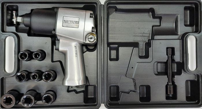 Пневмогайковерт ударный Rotake RT-5270K, 1/2", с набором головок, легковой, 720 Нм