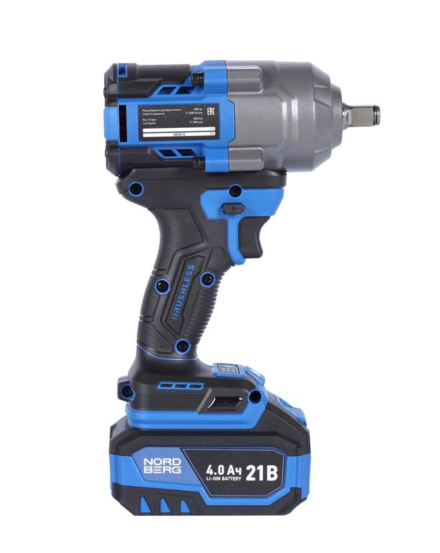 Гайковерт аккумуляторный ударный NORDBERG NE805K, 1/2", 1000 Нм, в кейсе