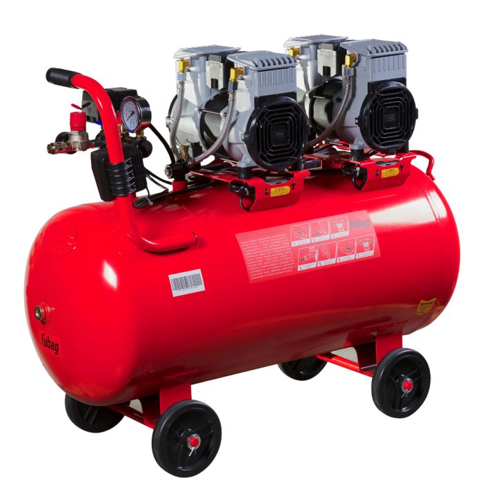 Поршневой компрессор Fubag OLS 500/100 CM2х2, прямой привод, безмасляный, 100л, 500л/мин, 220В