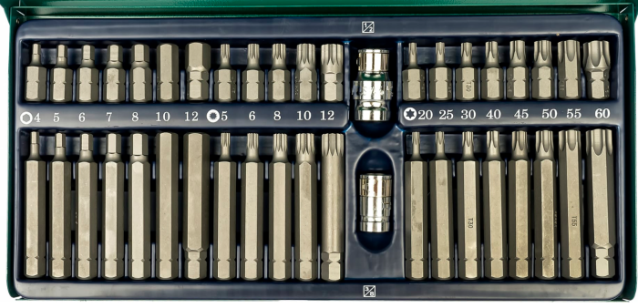Набор бит для шуруповёрта Hans 06040, 1/2", 3/8", 10мм, 40 предметов